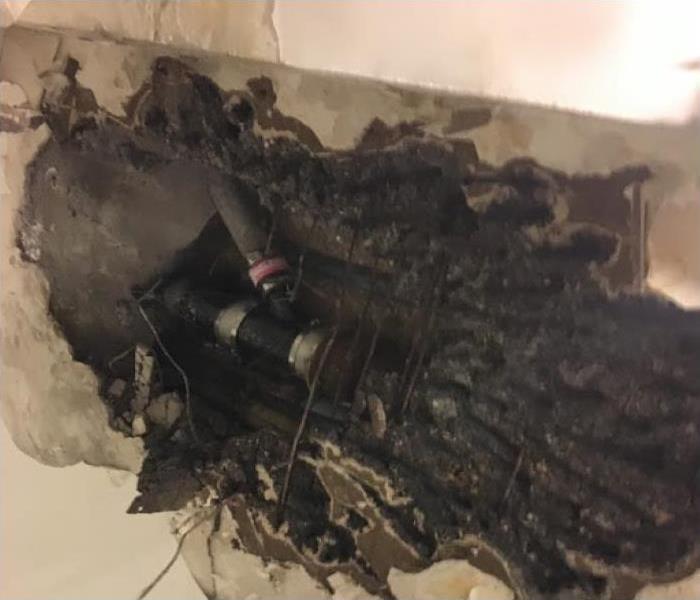 ceiling caved in and pipe burst