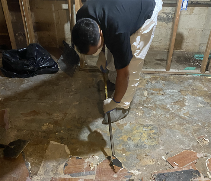 Flooded basement cleanup